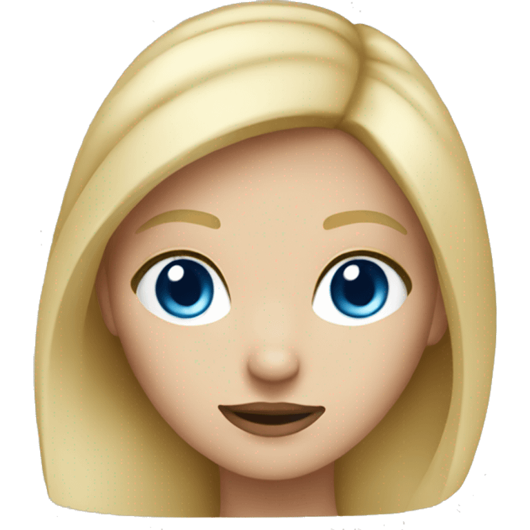 create a girl with blue eyes small nose and blonde hair emoji