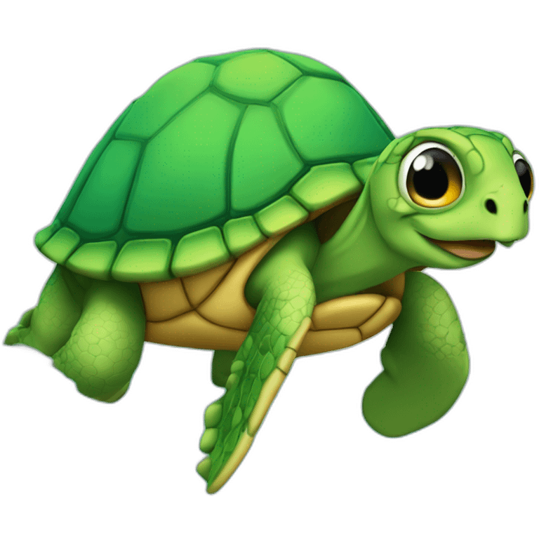 Tortue sur un dauphin emoji