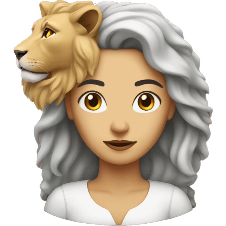 lady with a lion emoji