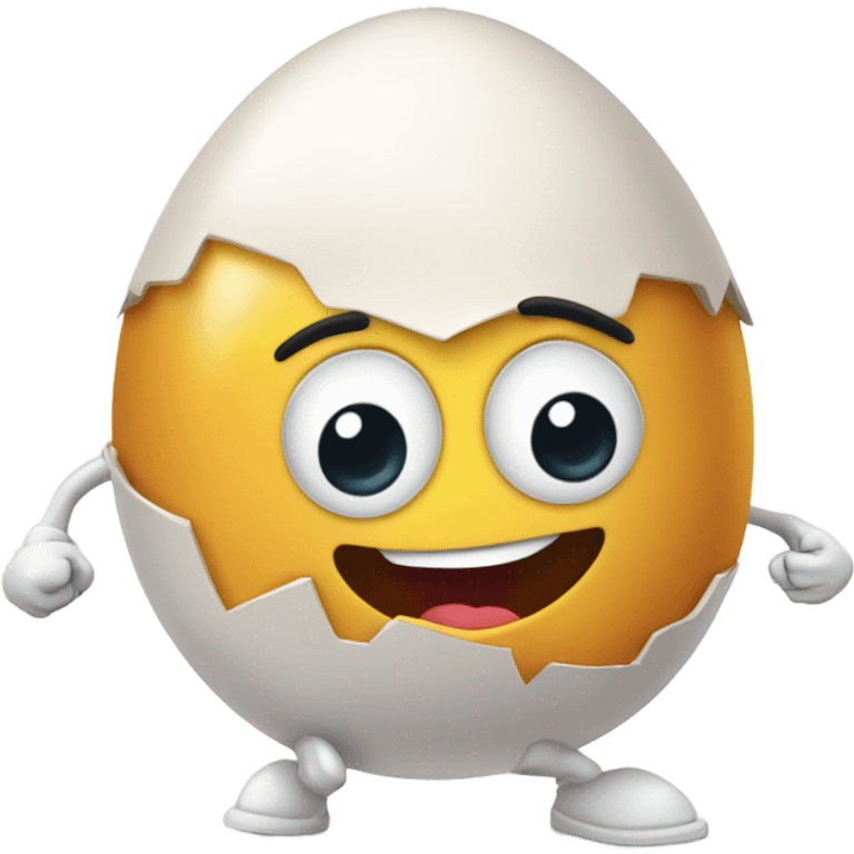 A running egg emoji