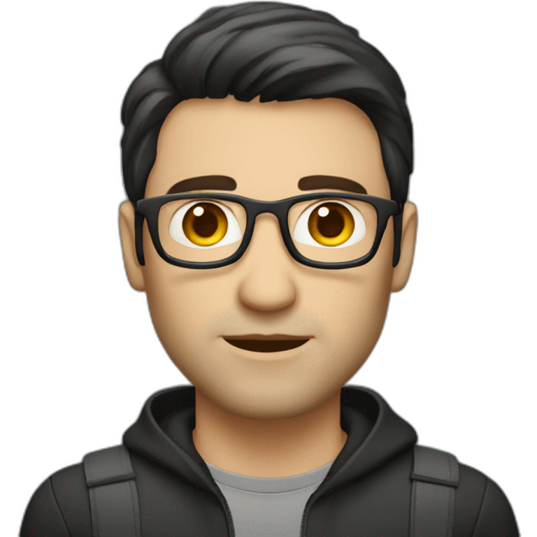 Caucasian web developer dark hair emoji