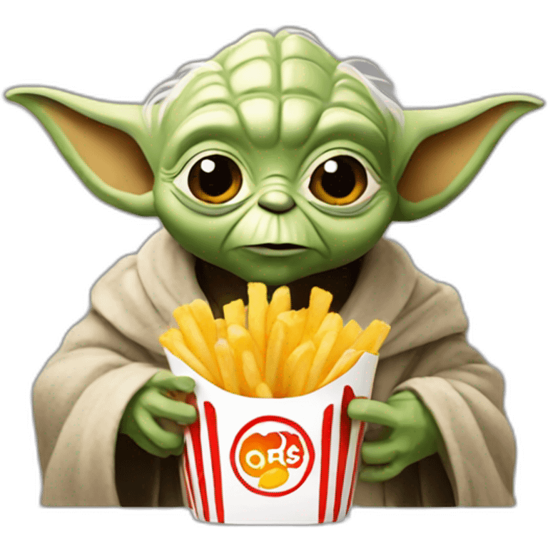 Yoda eating french fries emoji