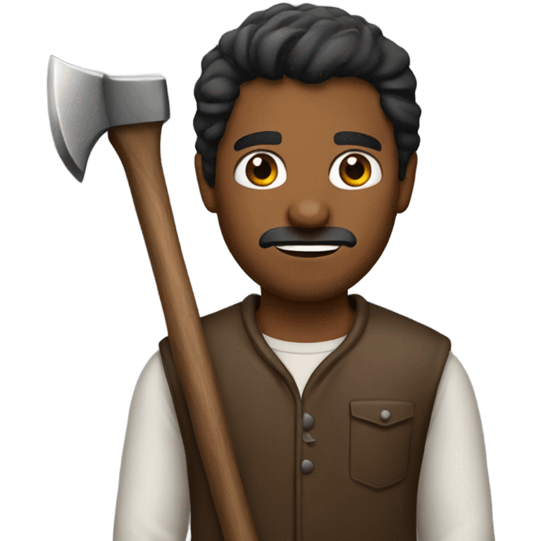 Brown man with axe emoji