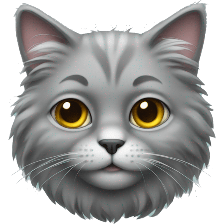 grey fluffy cat emoji