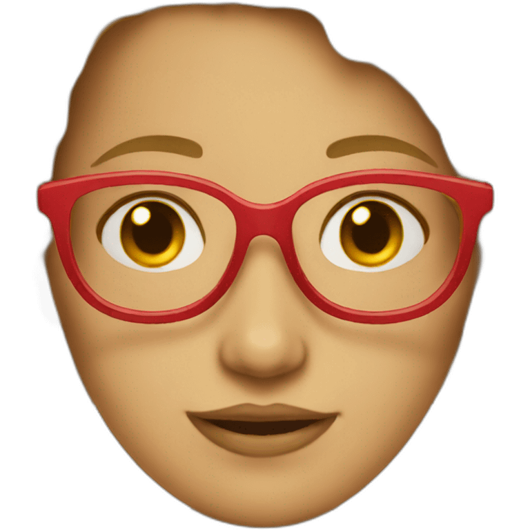 Girl wearing red glasses emoji