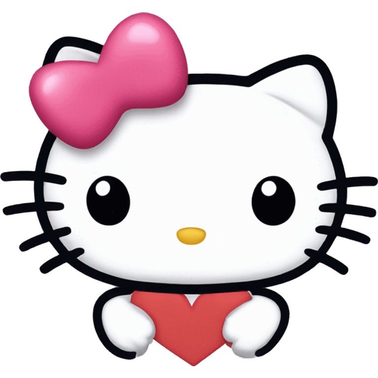 hello kitty with heart emoji