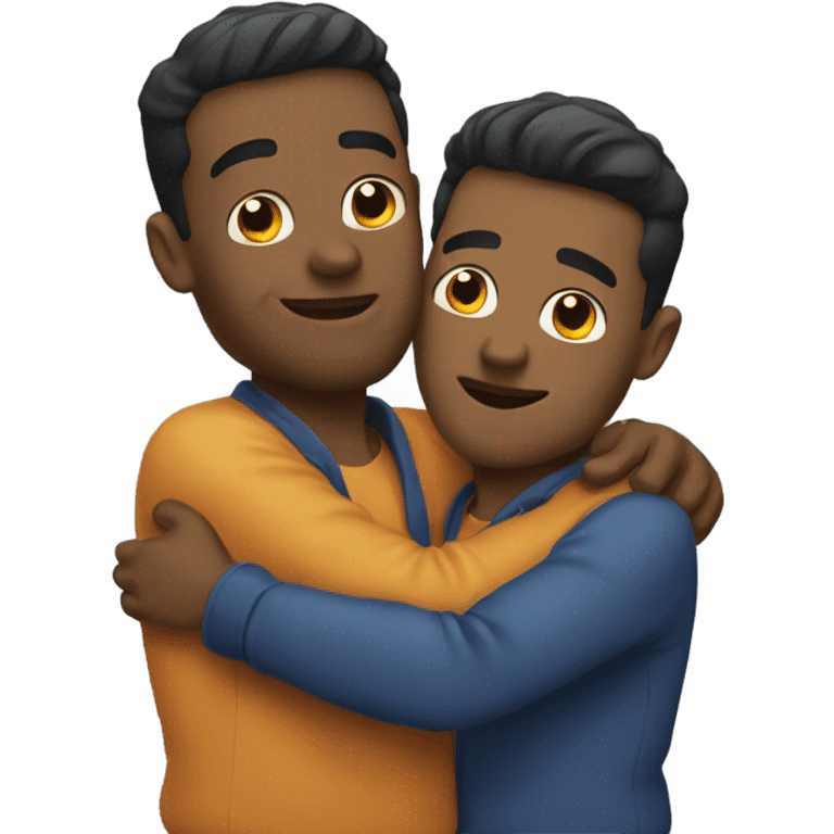 Two guys hugging emoji