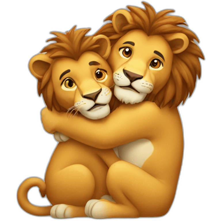 Hugging lion emoji