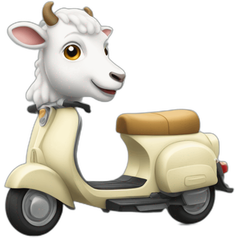 Une chevre sur un scooter emoji