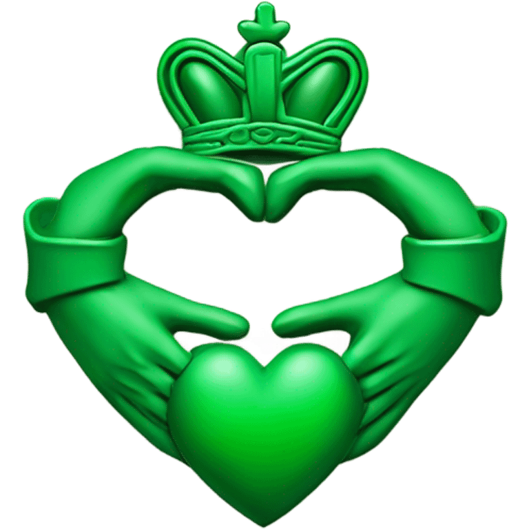 Green Claddagh heart no hands emoji