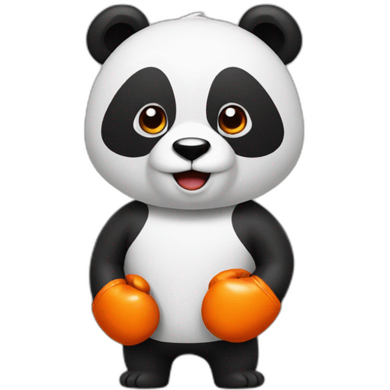 panda with orange boxing gloves emoji