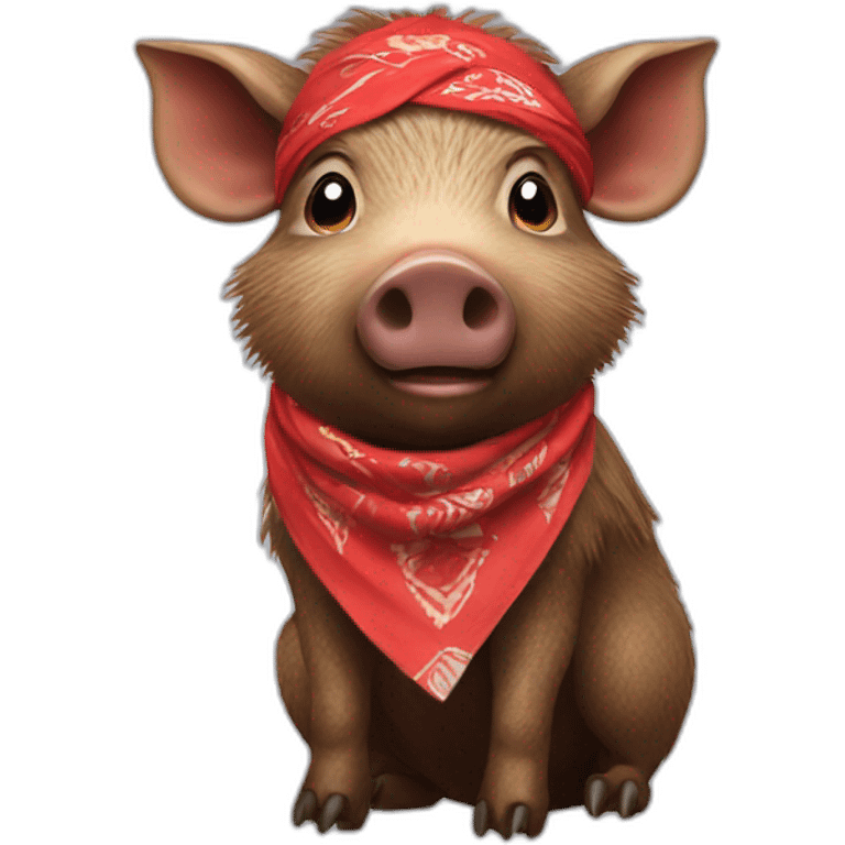 wild boar with bandana emoji