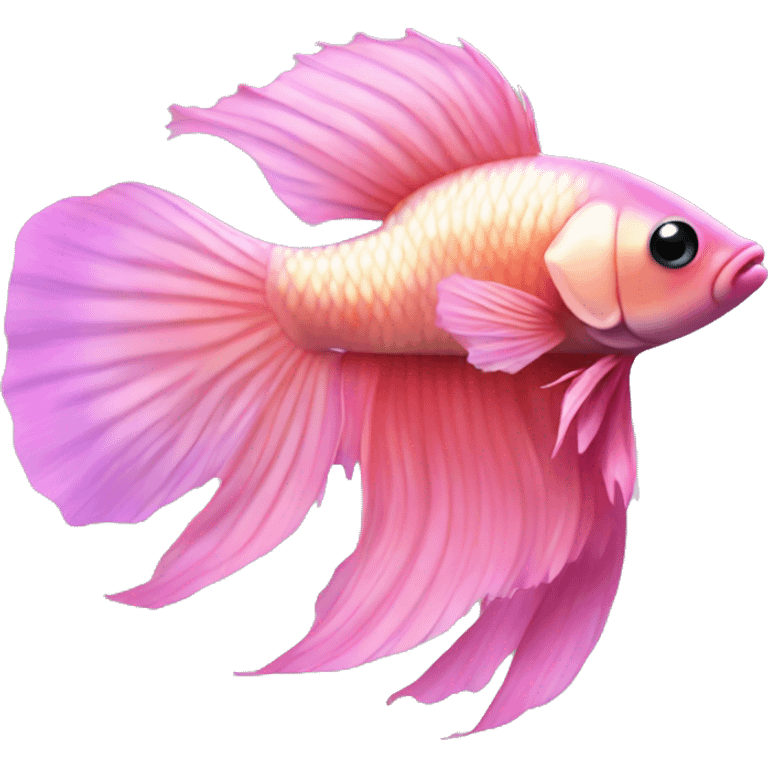 Iridescent beta fish pink emoji