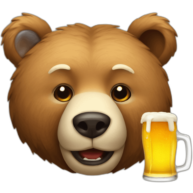 bear with beer emoji