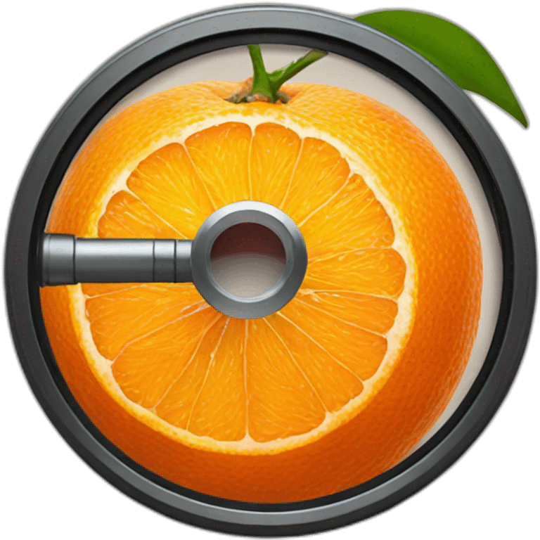 mandarine with a loupe emoji