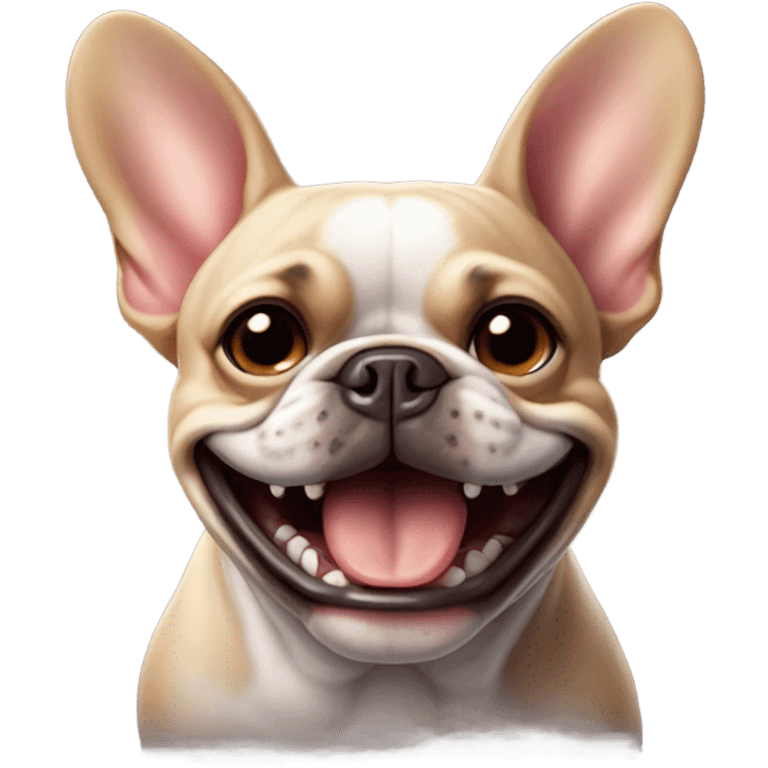 french bulldog smiling emoji