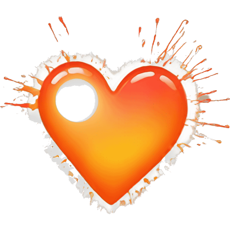 splattered paint heart glowing red-orange warmth emoji