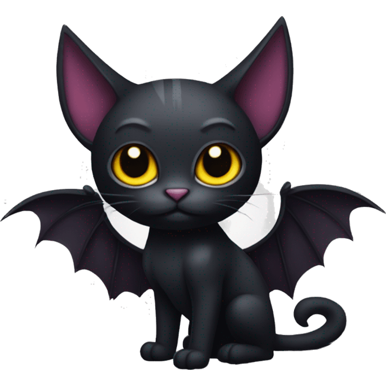 Black-Vampire-Batty-Cat-Fakémon-Cat With Bat-wings as ears  emoji