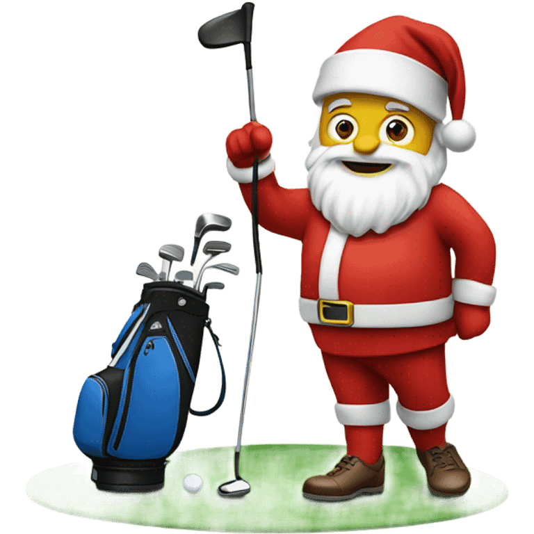 Santa golfing emoji