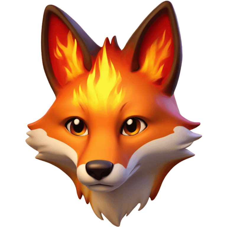 Fox made of fire emoji