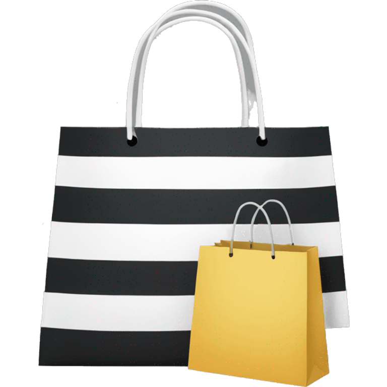 Shopping bags with black and white stripes emoji