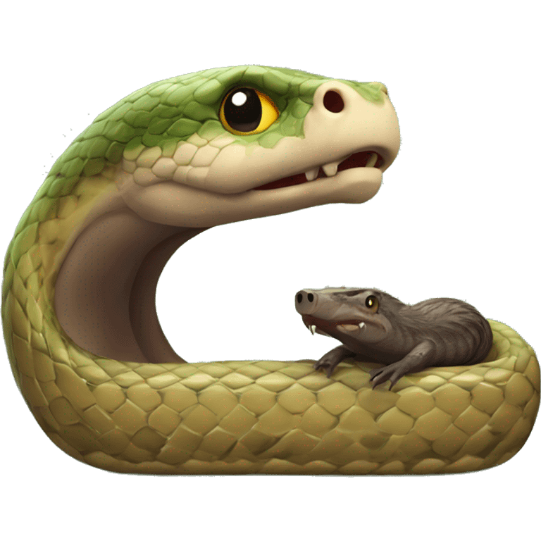 Snake with wild boar emoji