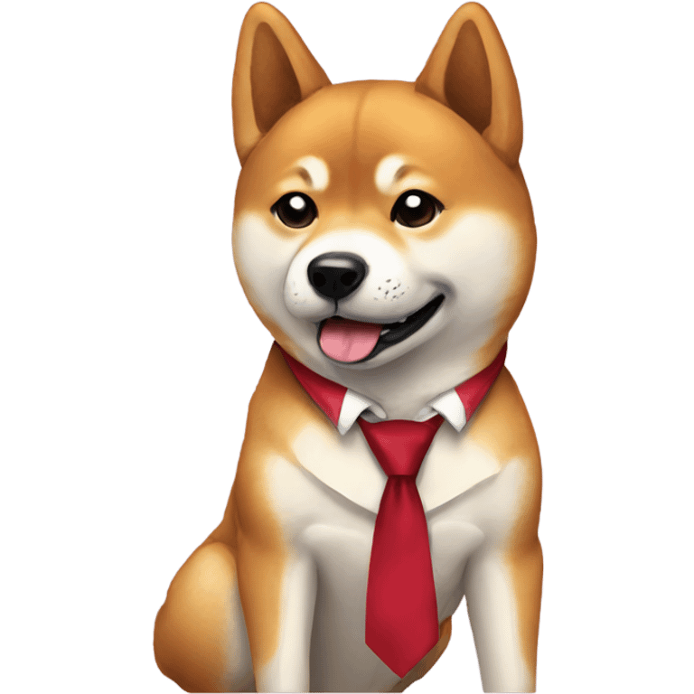 Shiba with tie emoji