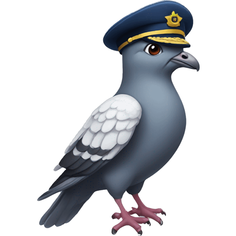 pigeon with a flight captain hat emoji