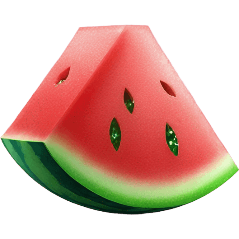 Hot realistic watermelon with crystallized emoji