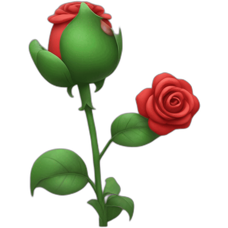 mario bros with a rose emoji