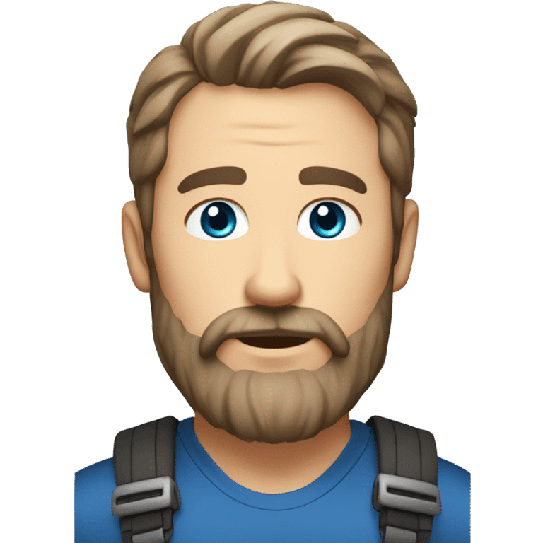 46-year-old male long beard and little gray and beard. Blue eyes light brown hair rugged good looks emoji