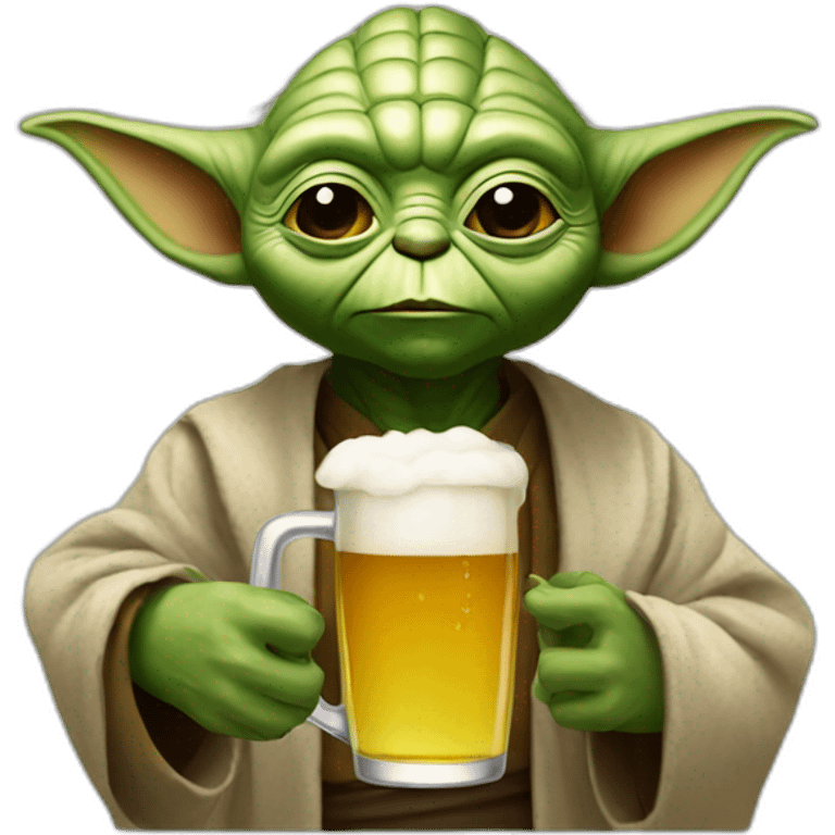 Yoda drink a beer emoji