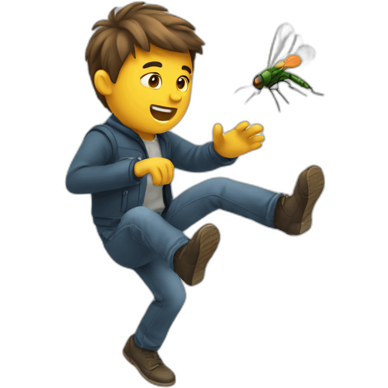 Man catching fly emoji