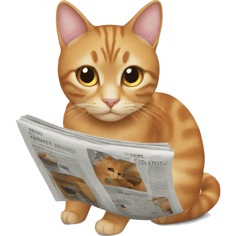 Cat and magazine emoji