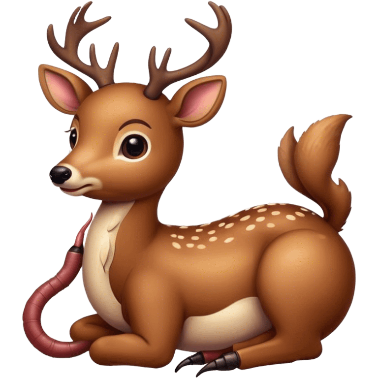 a deer with an earthworm on its back emoji