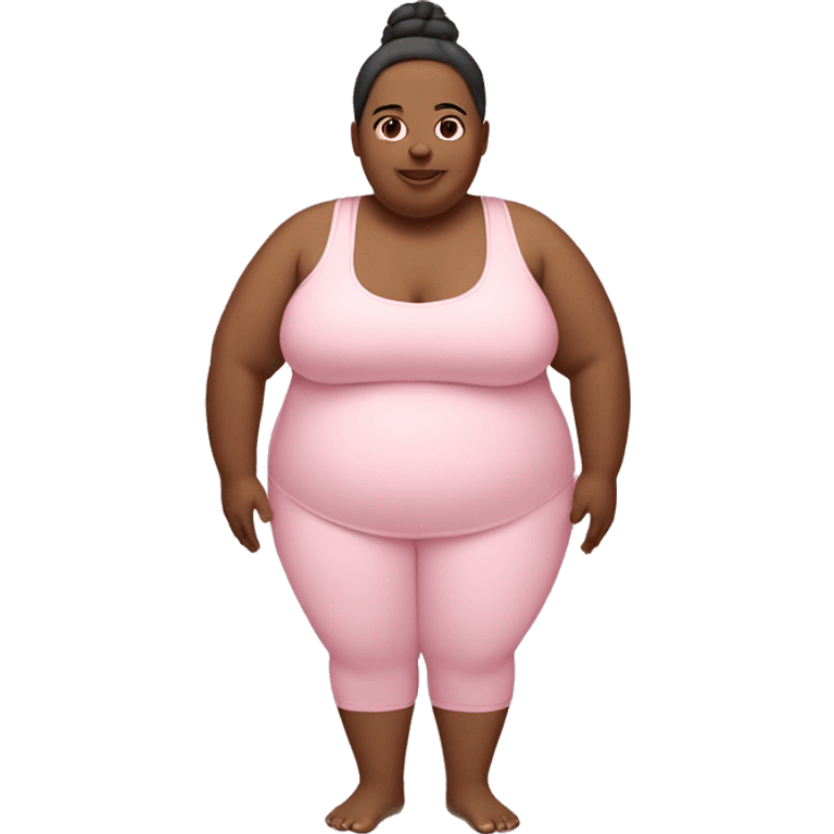 Fat yoga girl light pink clothes  emoji