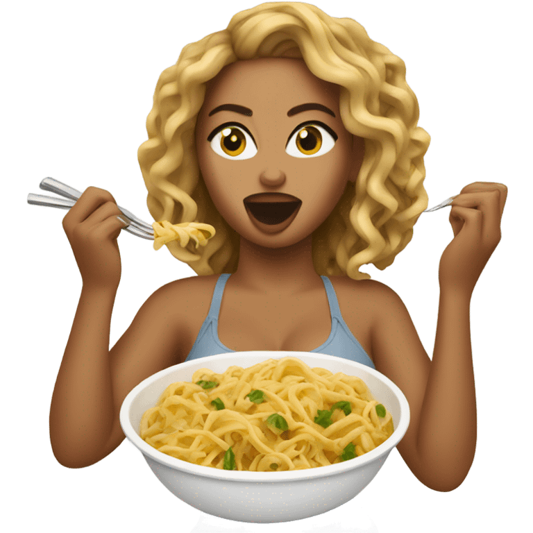 Beyoncé eating pasta emoji