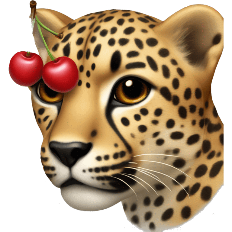 cherries with cheetah print  emoji