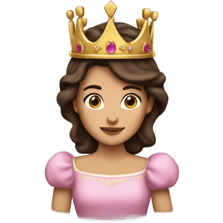 Brunette princess with a tiny crown emoji