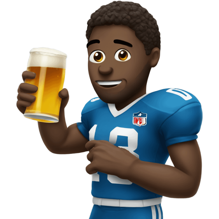 Football player drinking a beer emoji