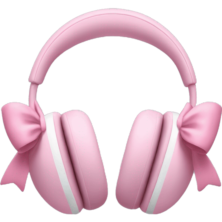 Pink AirPod max headphones with little pink bows emoji