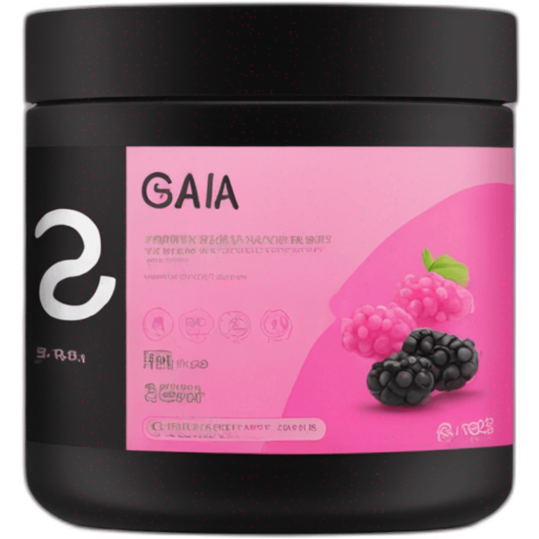 GAIA Supplements with pink and black packaging  emoji