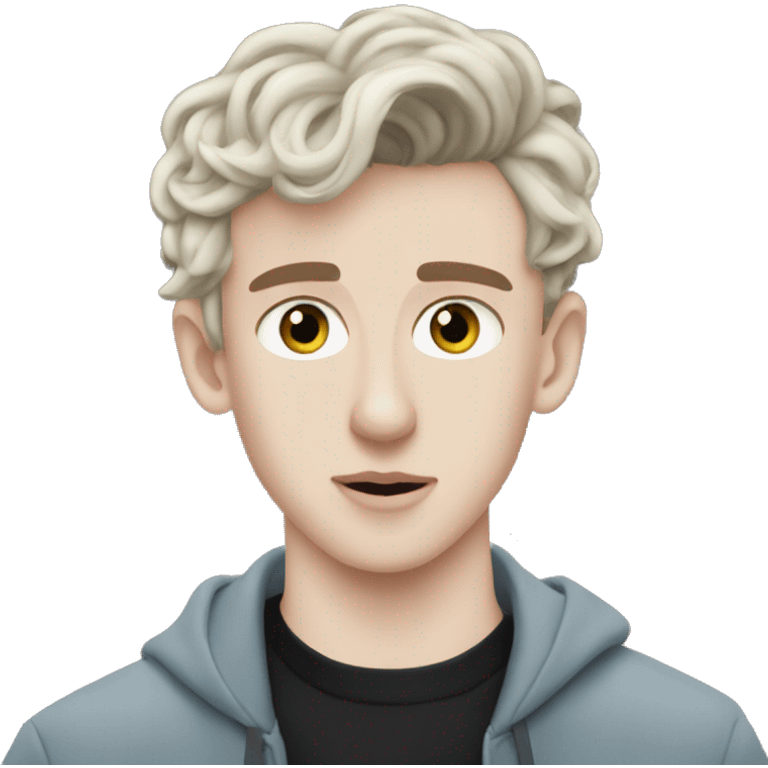 troye sivan with dark hair  emoji