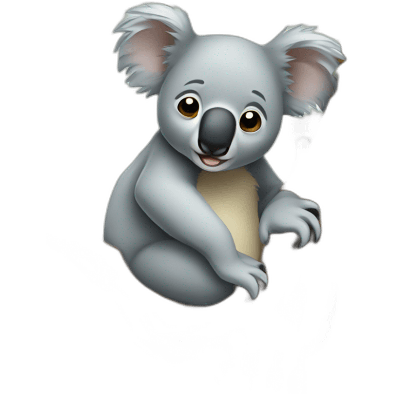 Un koala qui dort sur un arbre emoji