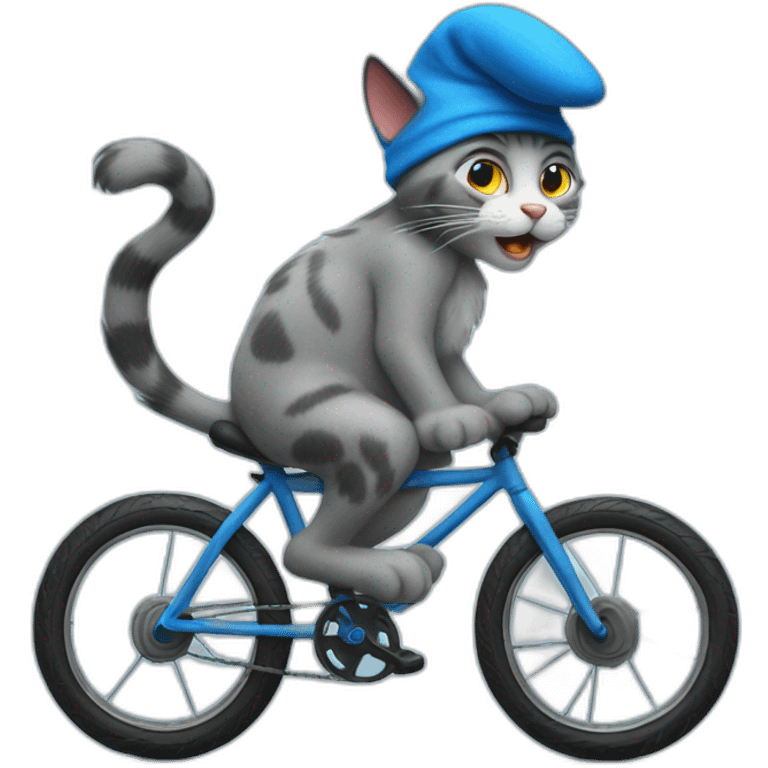 Smurf-cat-on-a-bike emoji