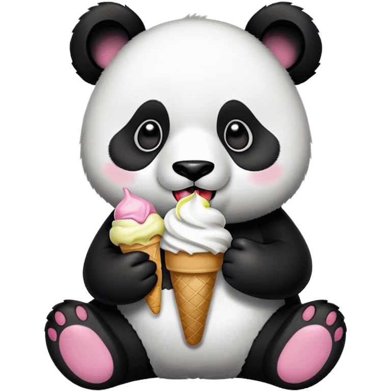 Panda eating ice cream emoji