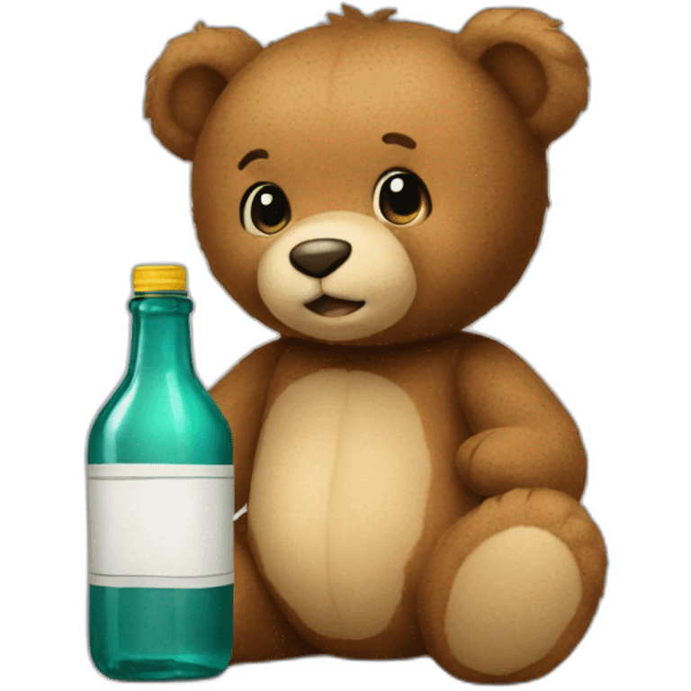 a teddy bear with a bottle emoji