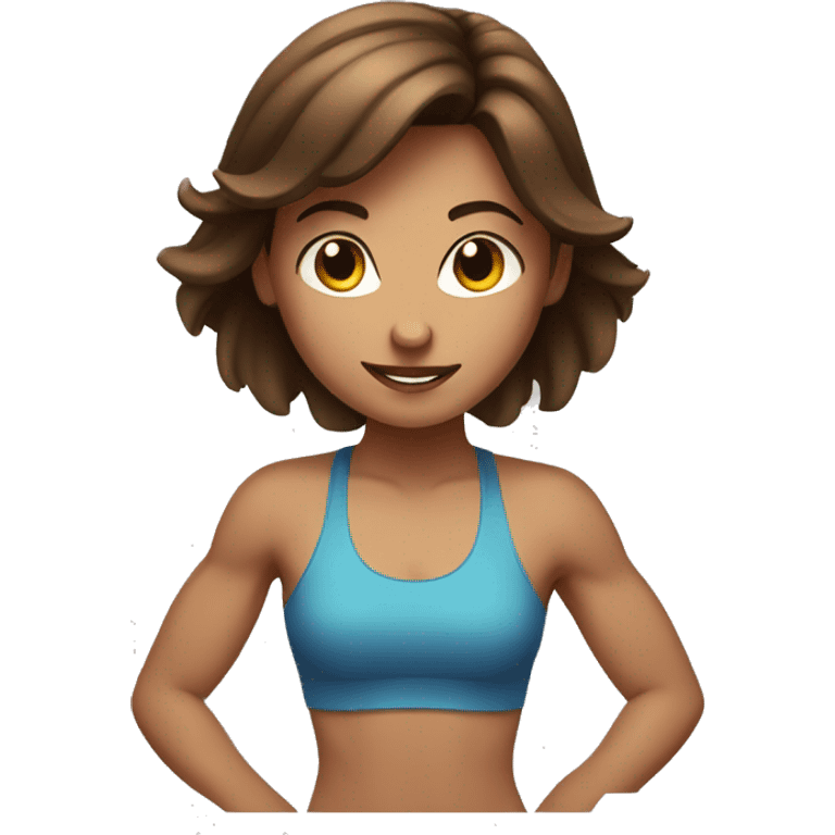 Brown hair girl strenght training emoji