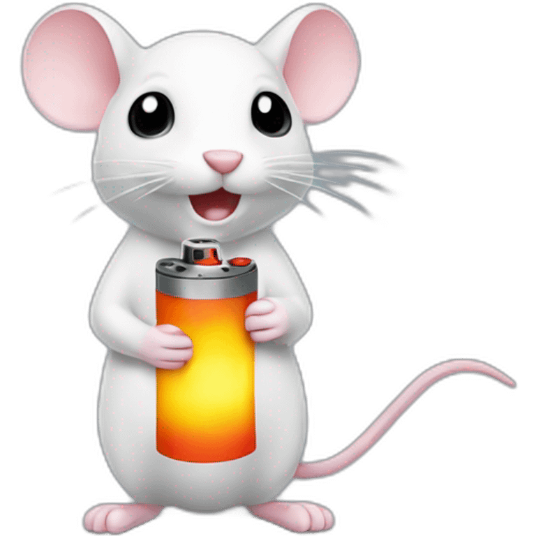 a mouse with a lighter emoji