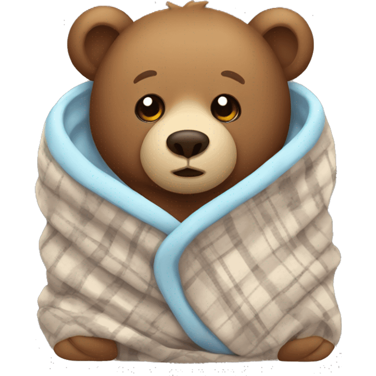 bear cozy in blanket emoji